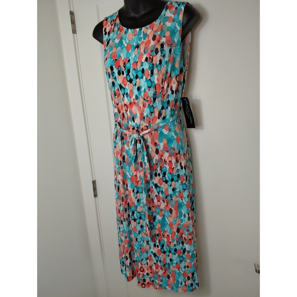 Black Label by Evan-Picone Women's Pink Floral Twist Front Dress Size 8. Org $86